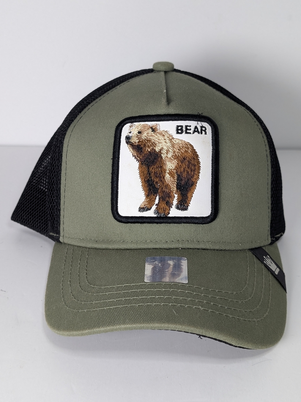 Goorin Bros. "The Farm" BEAR Trucker Hat – Olive Green/Black – NWT Rare